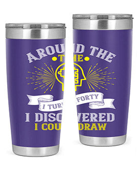 Stylish 20oz and 30oz stainless steel tumblers with unique designs, perfect for hot and cold beverages.