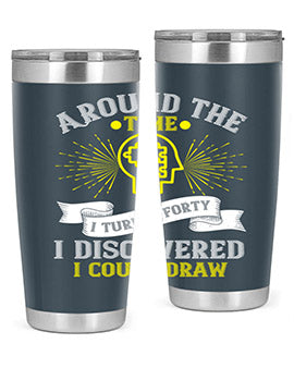 Stylish 20oz and 30oz stainless steel tumblers with unique designs, perfect for hot and cold beverages.