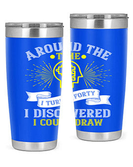 Stylish 20oz and 30oz stainless steel tumblers with unique designs, perfect for hot and cold beverages.