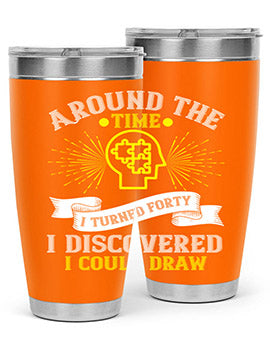 Stylish 20oz and 30oz stainless steel tumblers with unique designs, perfect for hot and cold beverages.