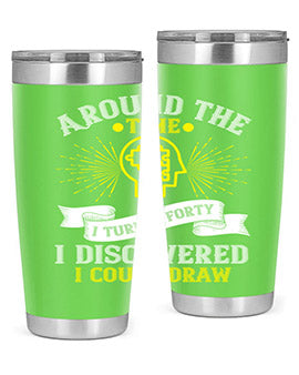 Stylish 20oz and 30oz stainless steel tumblers with unique designs, perfect for hot and cold beverages.
