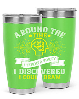 Stylish 20oz and 30oz stainless steel tumblers with unique designs, perfect for hot and cold beverages.