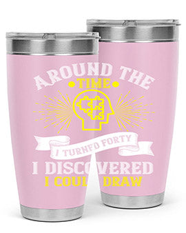 Stylish 20oz and 30oz stainless steel tumblers with unique designs, perfect for hot and cold beverages.