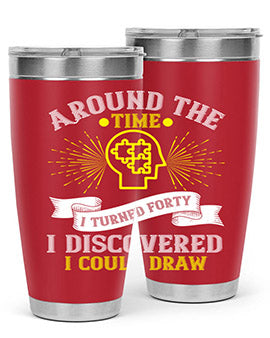 Stylish 20oz and 30oz stainless steel tumblers with unique designs, perfect for hot and cold beverages.