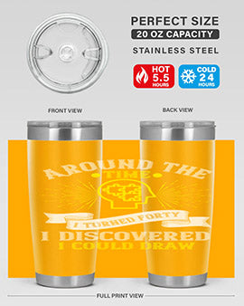 Stylish 20oz and 30oz stainless steel tumblers with unique designs, perfect for hot and cold beverages.