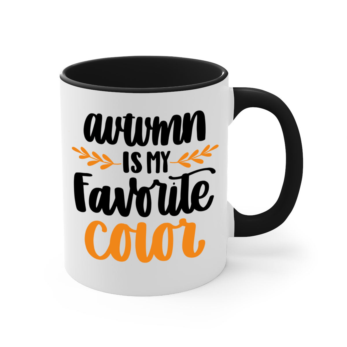 Autumn Is My Favorite Color Mug featuring a glossy finish, colored handle, and interior, available in multiple colors.