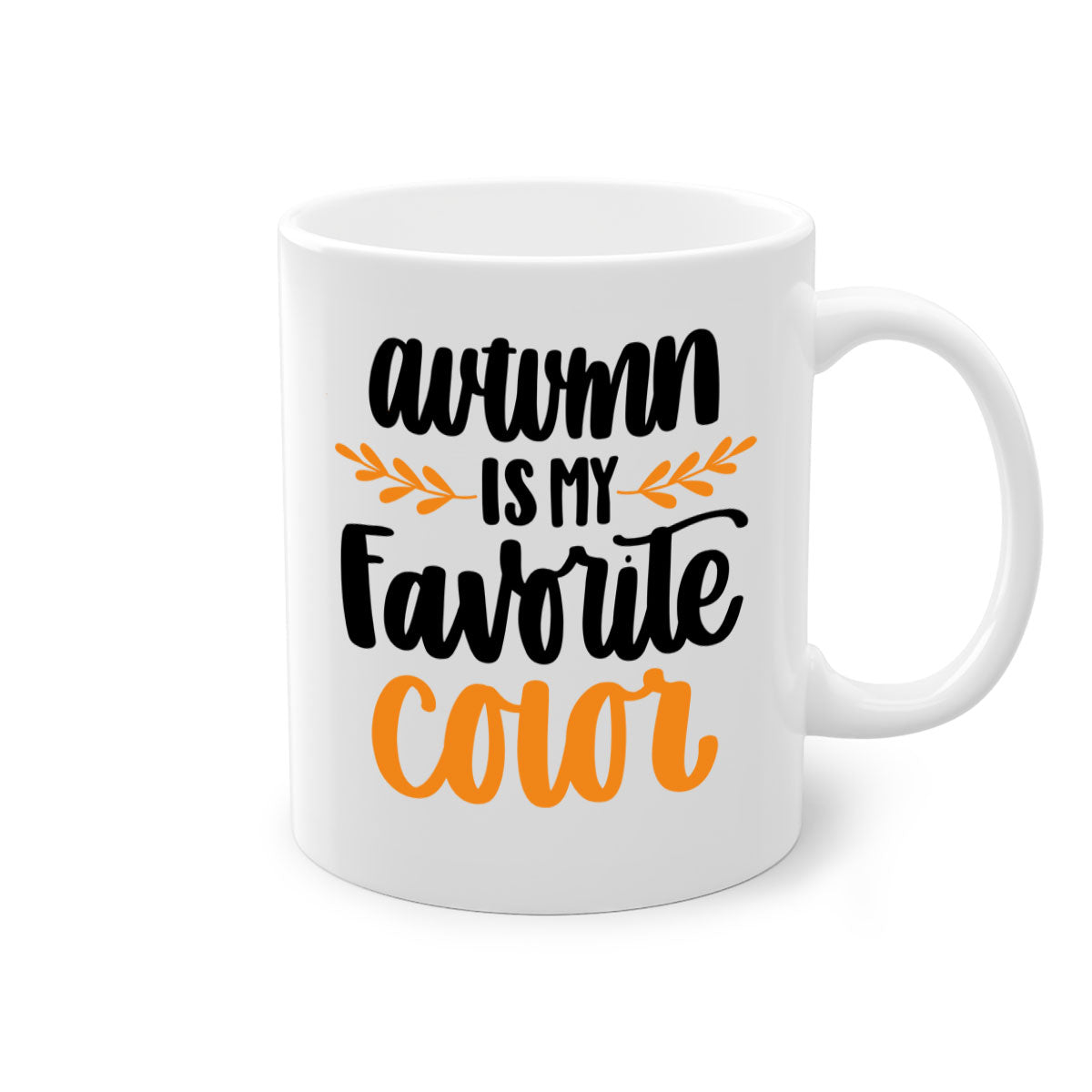 Autumn Is My Favorite Color Mug featuring a glossy finish, colored handle, and interior, available in multiple colors.