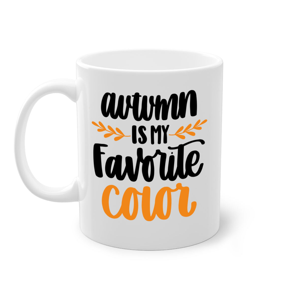 Autumn Is My Favorite Color Mug featuring a glossy finish, colored handle, and interior, available in multiple colors.