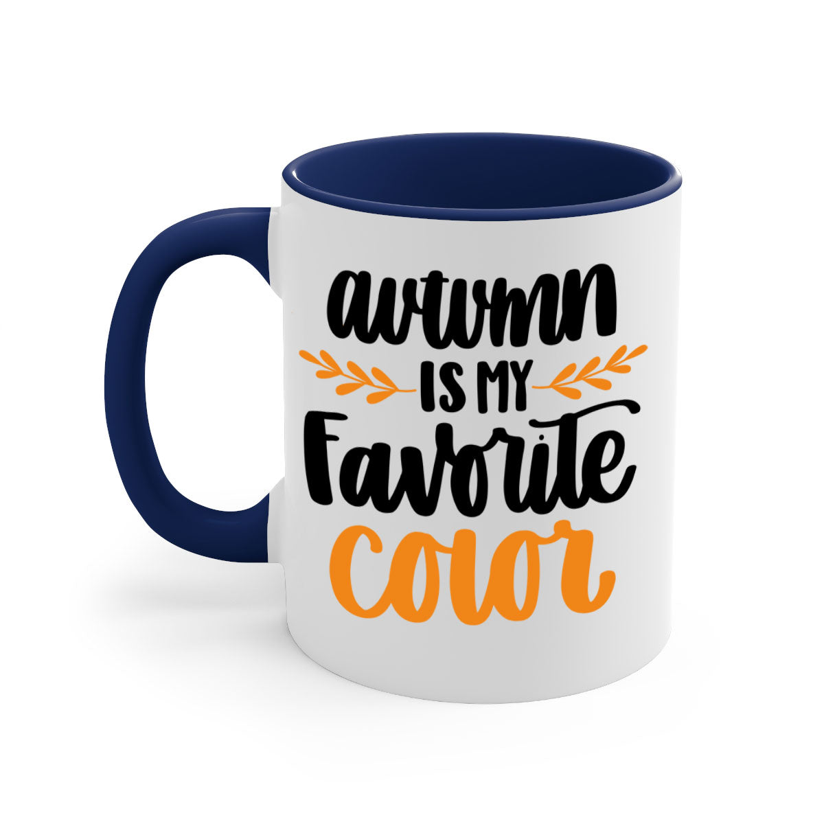 Autumn Is My Favorite Color Mug featuring a glossy finish, colored handle, and interior, available in multiple colors.