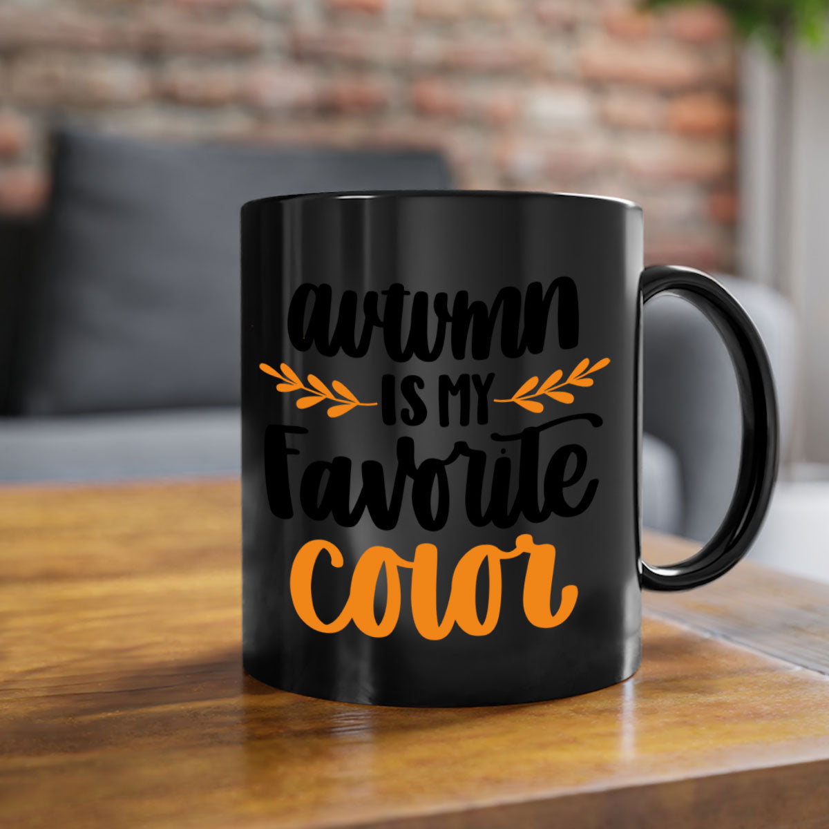 Autumn Is My Favorite Color Mug featuring a glossy finish, colored handle, and interior, available in multiple colors.
