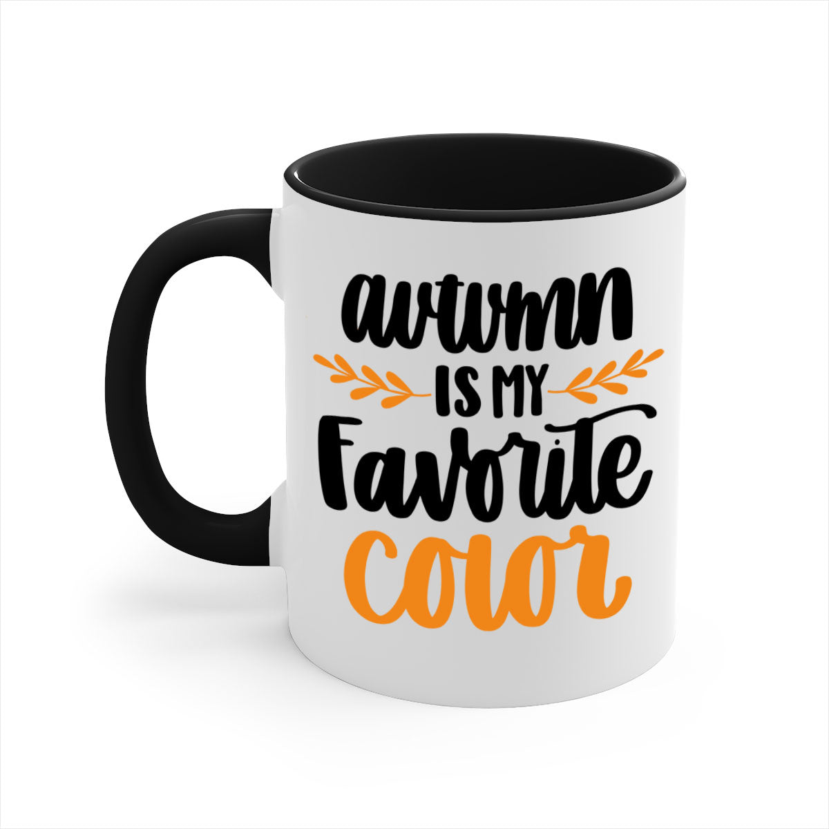 Autumn Is My Favorite Color Mug featuring a glossy finish, colored handle, and interior, available in multiple colors.