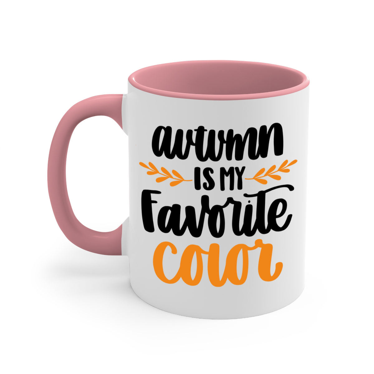 Autumn Is My Favorite Color Mug featuring a glossy finish, colored handle, and interior, available in multiple colors.