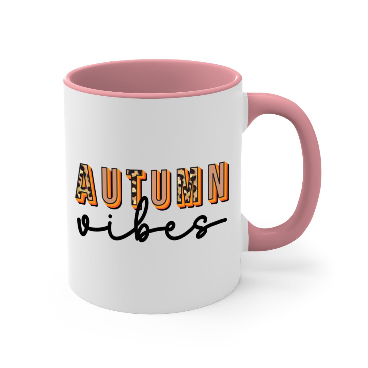 Autumn Vibes 37# Mug featuring a glossy finish, colored handle, and interior in five vibrant colors, perfect for coffee and tea.