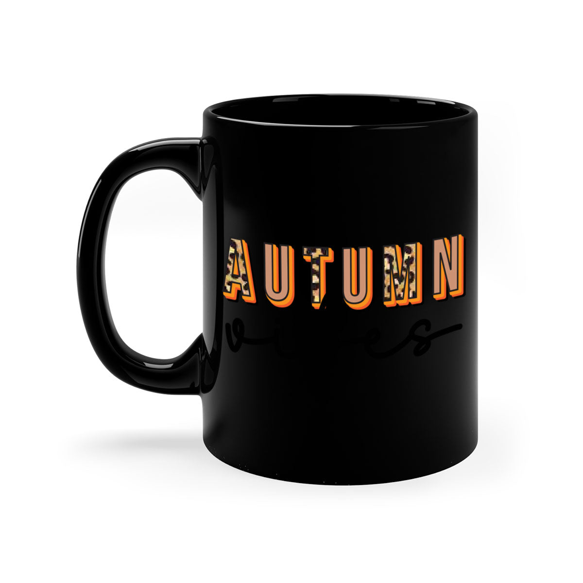 Autumn Vibes 37# Mug featuring a glossy finish, colored handle, and interior in five vibrant colors, perfect for coffee and tea.