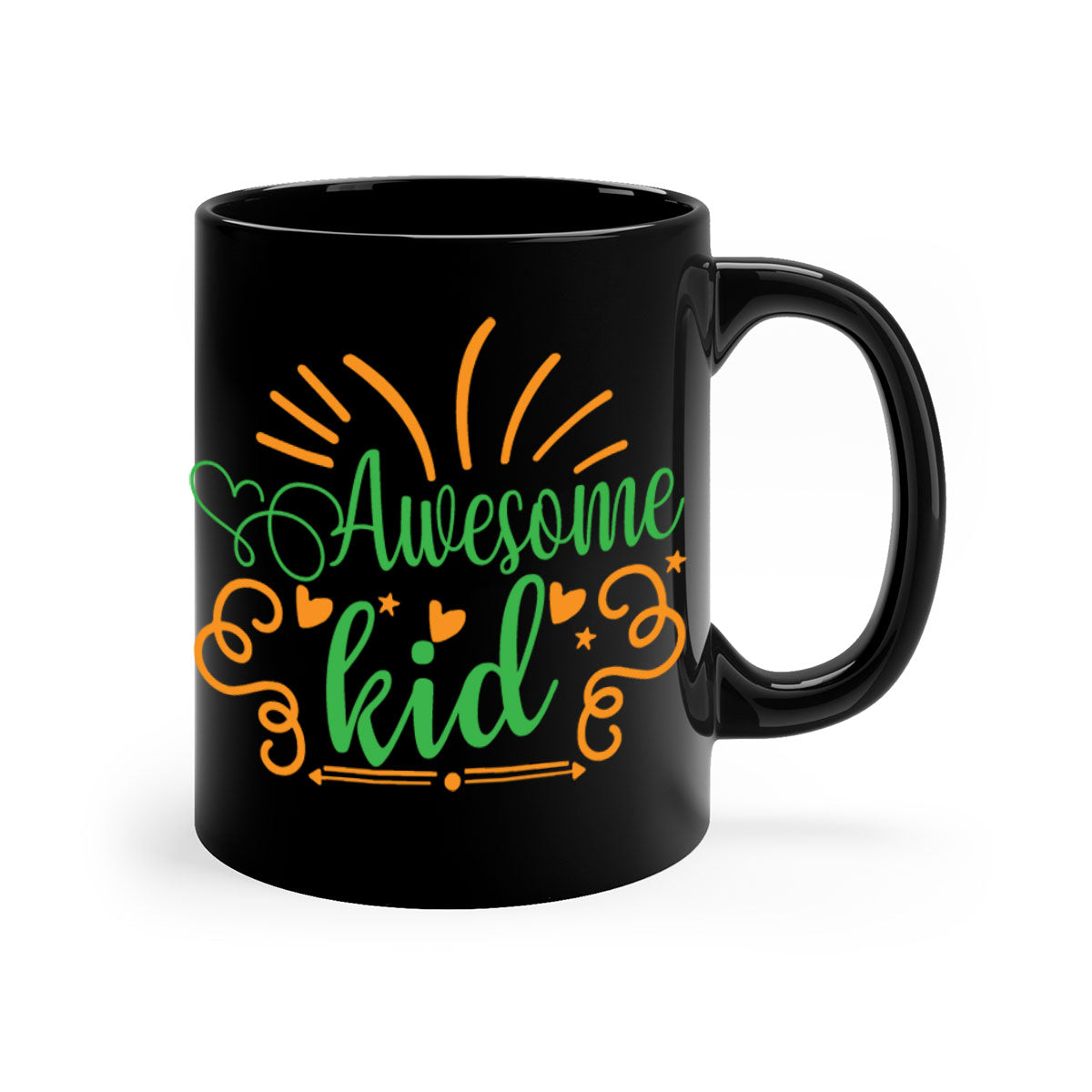 Awesome Kid 111# Mug featuring a glossy finish and colorful handle, perfect for coffee or tea.