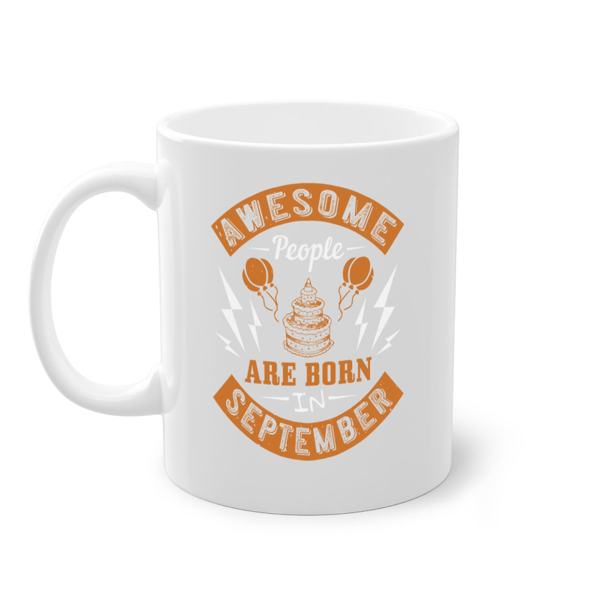 Two-tone September birthday mug with colored handle and glossy finish, available in multiple colors and sizes.