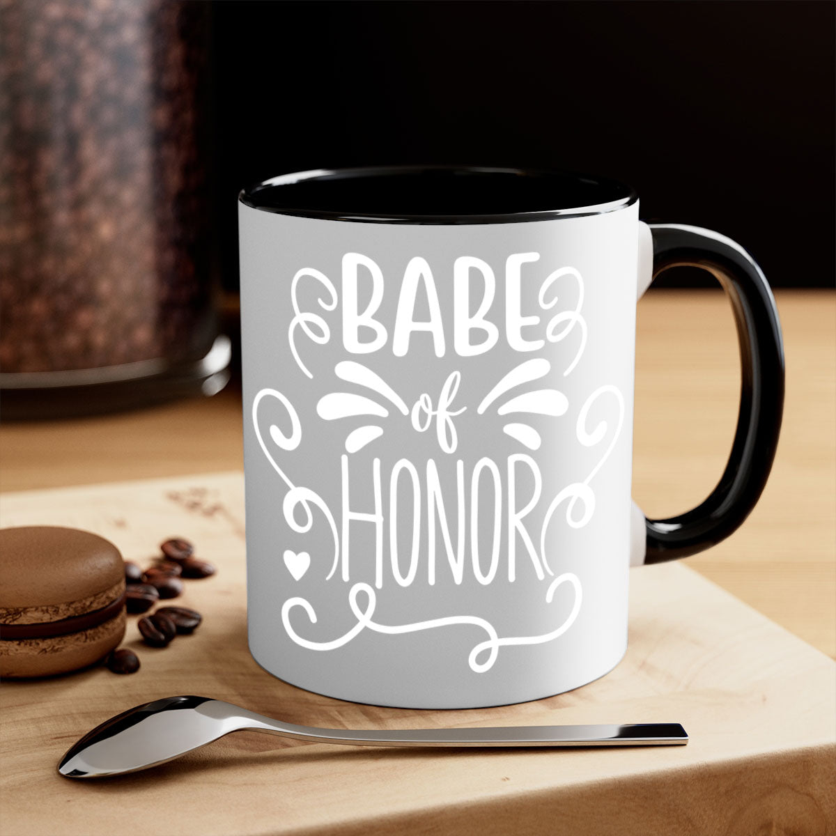 Babe of 16# Mug featuring a glossy finish, colored handle, and interior, available in five vibrant colors.