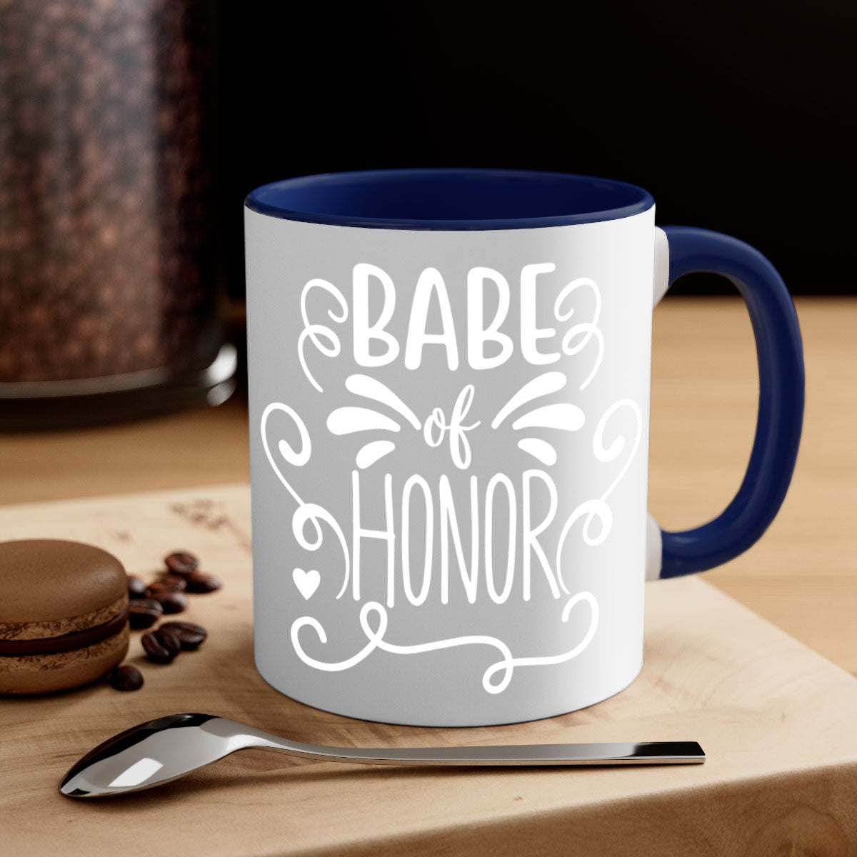Babe of 16# Mug featuring a glossy finish, colored handle, and interior, available in five vibrant colors.