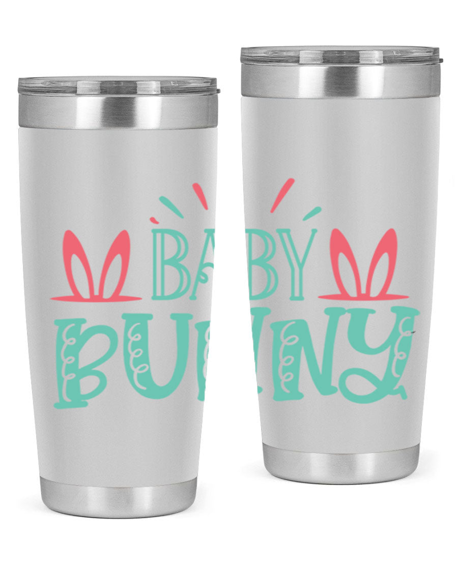 Baby Bunn 121# Easter Tumbler in 20oz and 30oz sizes, featuring double wall vacuum insulation and a stylish design.