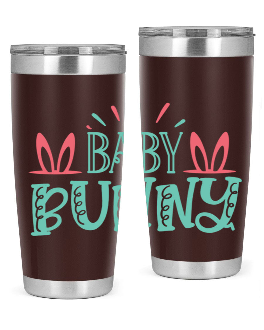 Baby Bunn 121# Easter Tumbler in 20oz and 30oz sizes, featuring double wall vacuum insulation and a stylish design.