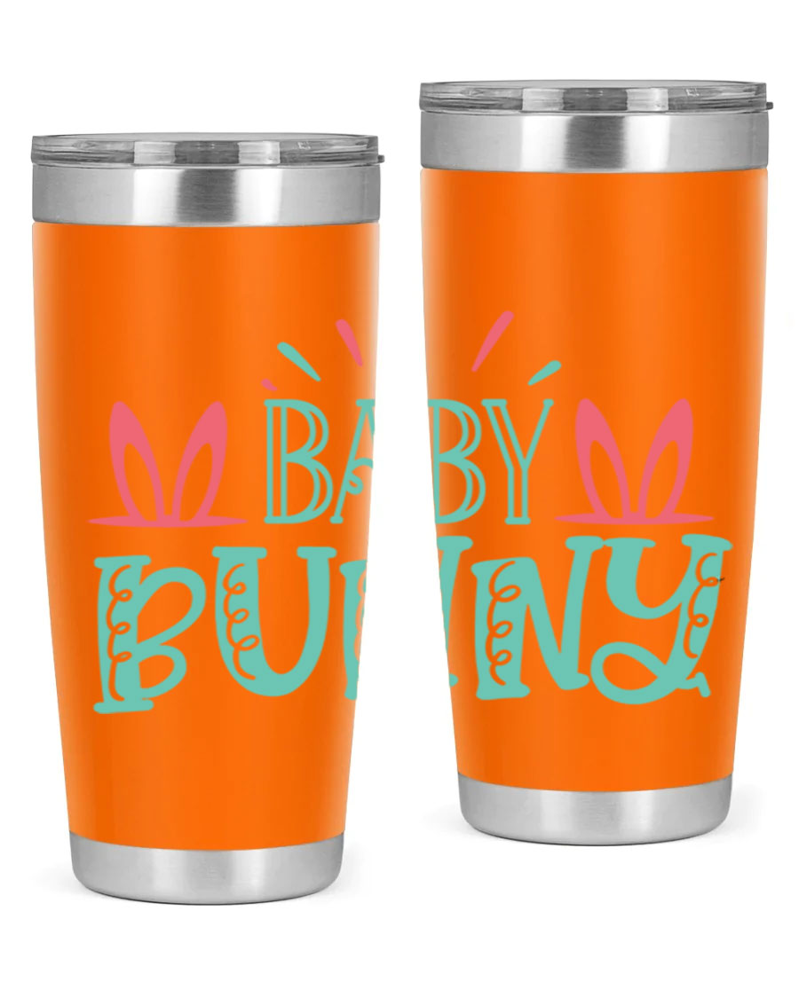 Baby Bunn 121# Easter Tumbler in 20oz and 30oz sizes, featuring double wall vacuum insulation and a stylish design.