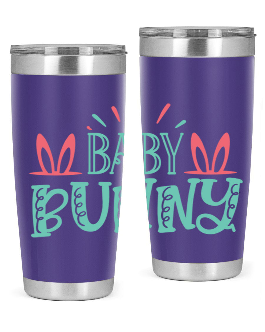 Baby Bunn 121# Easter Tumbler in 20oz and 30oz sizes, featuring double wall vacuum insulation and a stylish design.