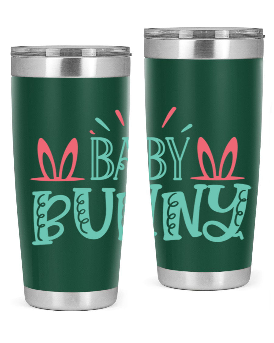 Baby Bunn 121# Easter Tumbler in 20oz and 30oz sizes, featuring double wall vacuum insulation and a stylish design.