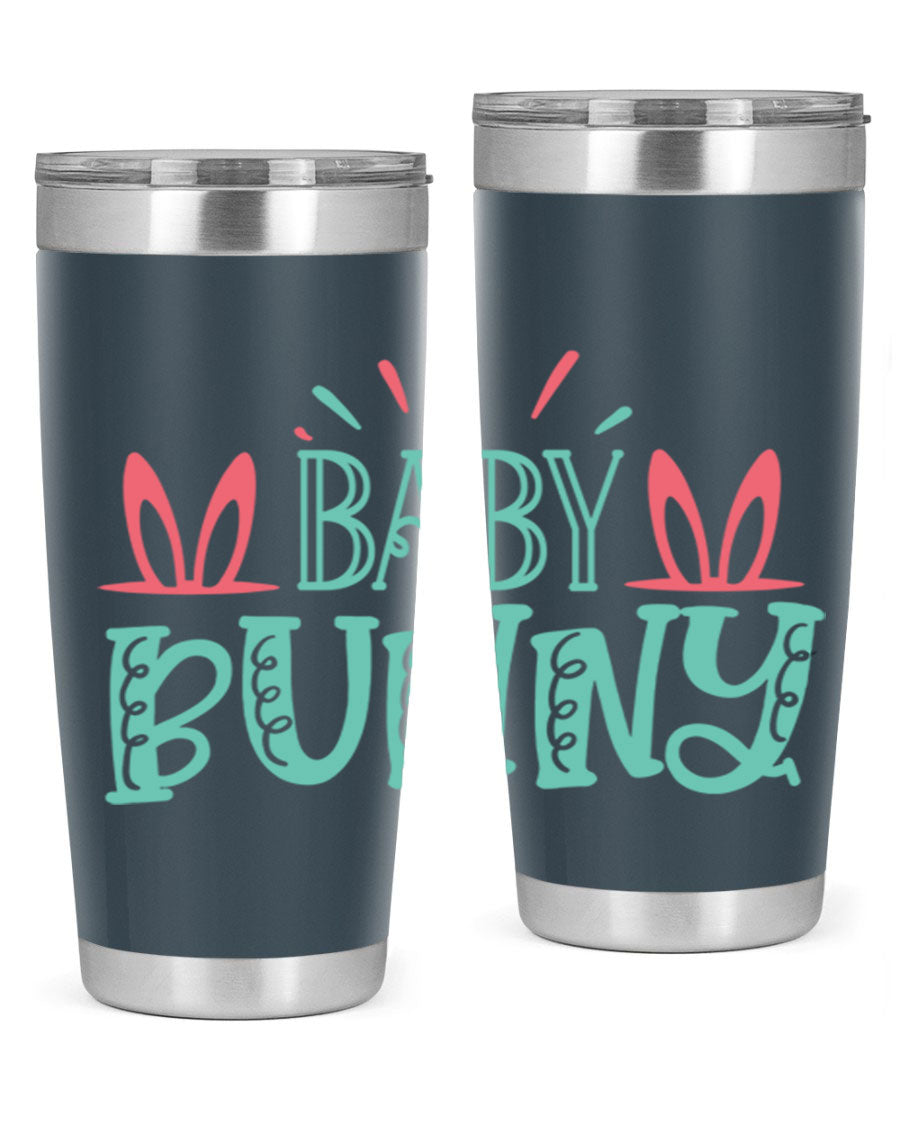 Baby Bunn 121# Easter Tumbler in 20oz and 30oz sizes, featuring double wall vacuum insulation and a stylish design.