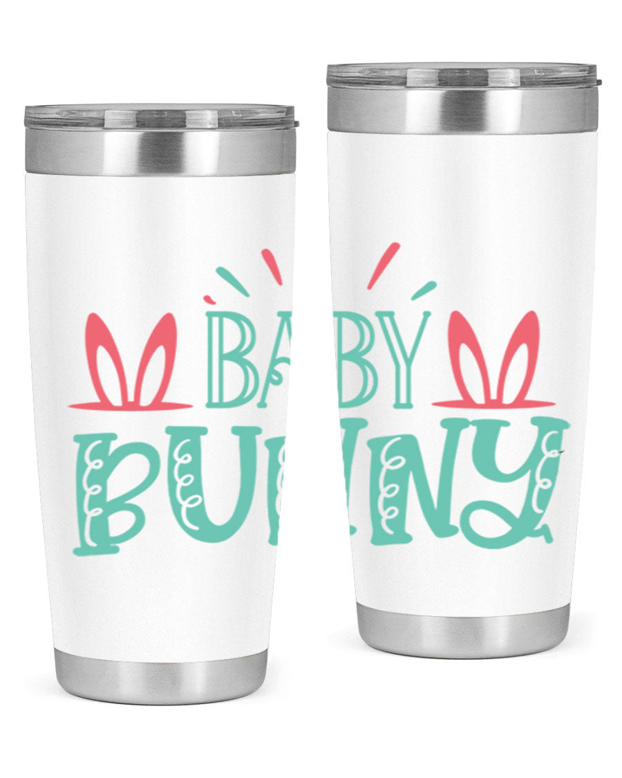 Baby Bunn 121# Easter Tumbler in 20oz and 30oz sizes, featuring double wall vacuum insulation and a stylish design.
