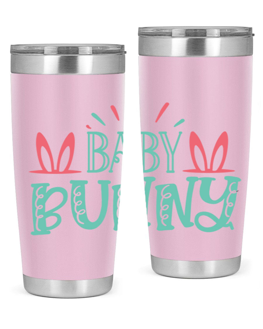 Baby Bunn 121# Easter Tumbler in 20oz and 30oz sizes, featuring double wall vacuum insulation and a stylish design.