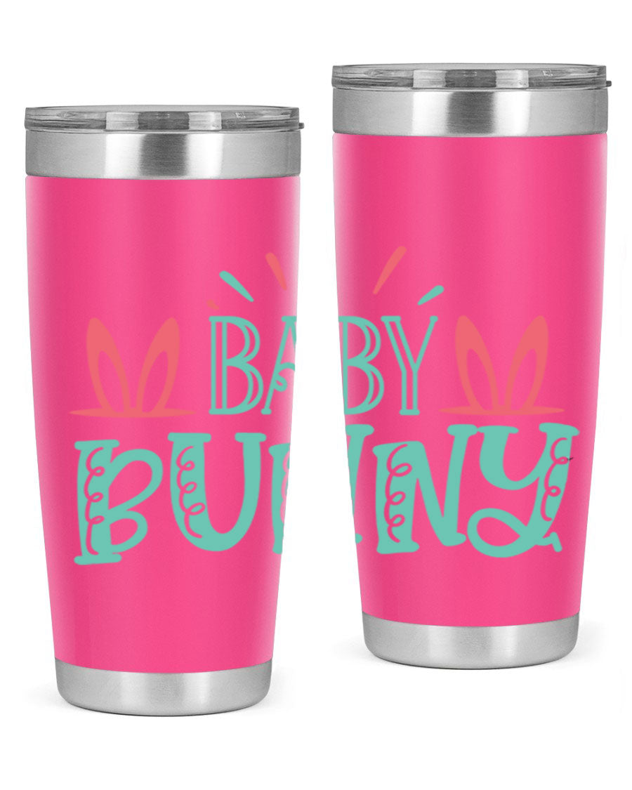 Baby Bunn 121# Easter Tumbler in 20oz and 30oz sizes, featuring double wall vacuum insulation and a stylish design.