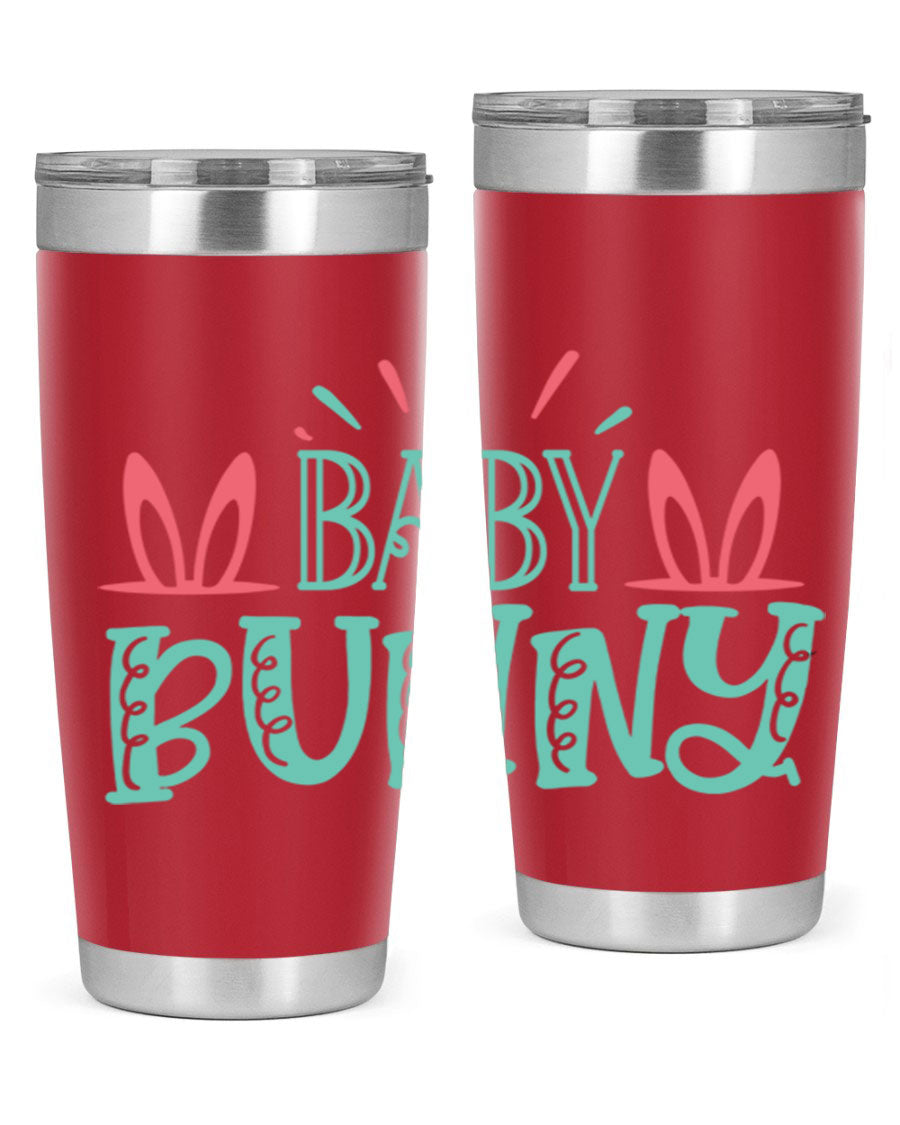 Baby Bunn 121# Easter Tumbler in 20oz and 30oz sizes, featuring double wall vacuum insulation and a stylish design.