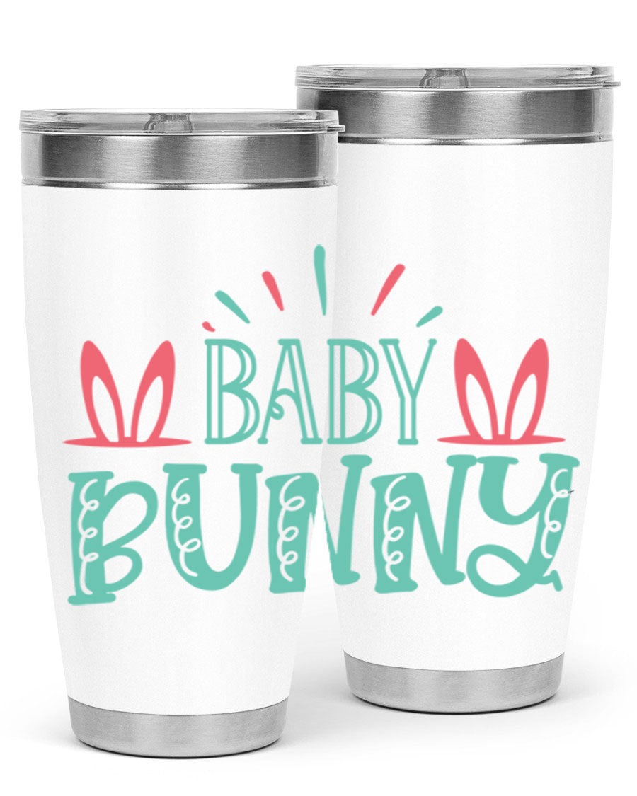 Baby Bunn 121# Easter Tumbler in 20oz and 30oz sizes, featuring double wall vacuum insulation and a stylish design.