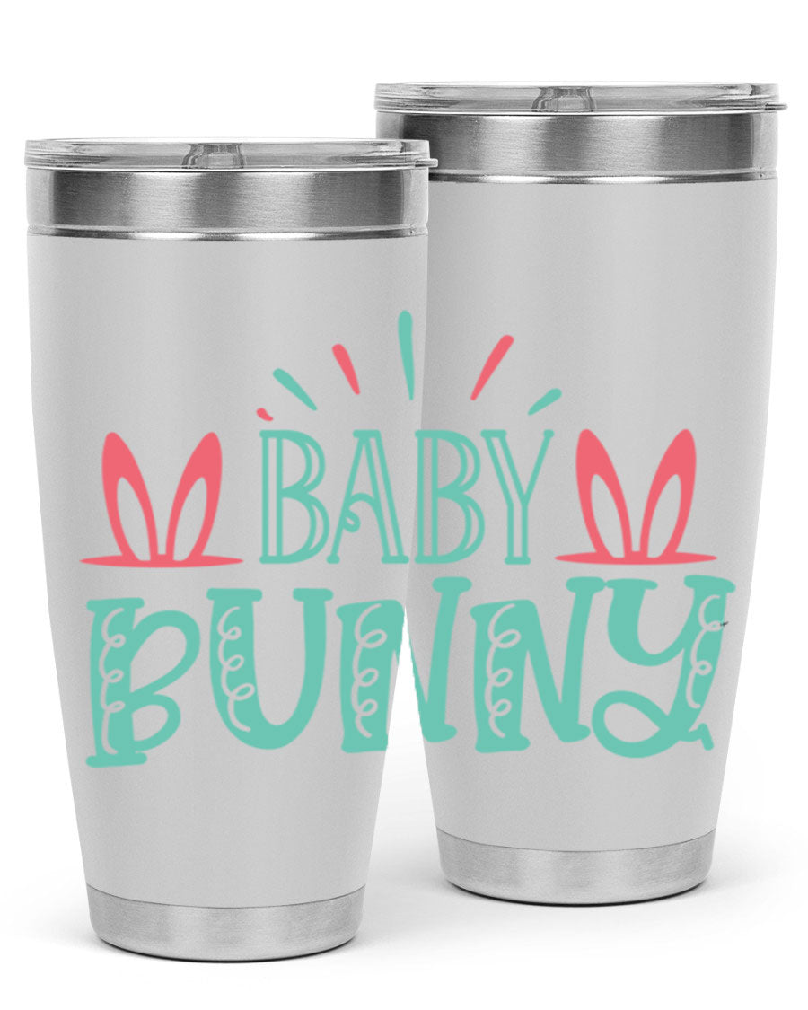 Baby Bunn 121# Easter Tumbler in 20oz and 30oz sizes, featuring double wall vacuum insulation and a stylish design.