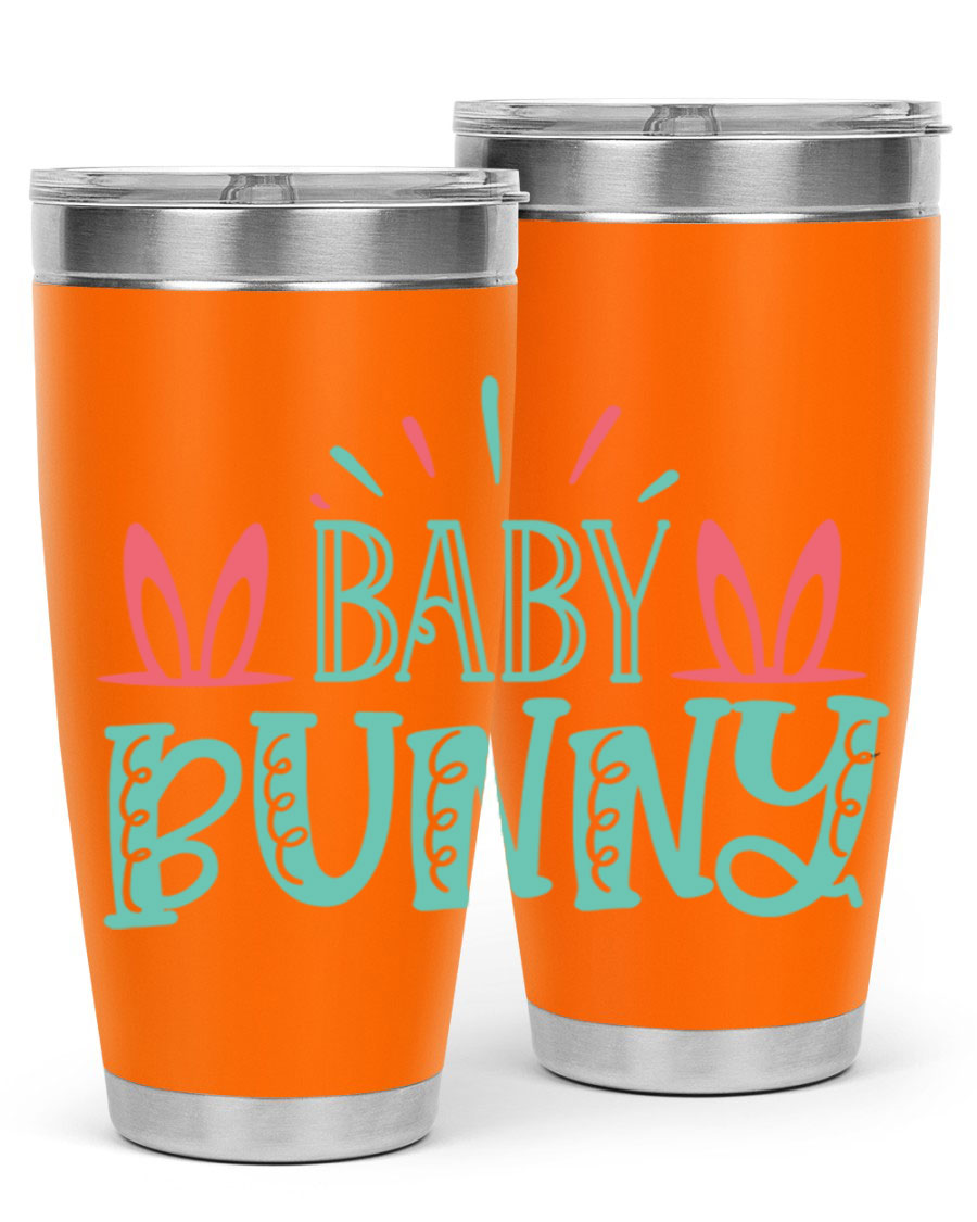 Baby Bunn 121# Easter Tumbler in 20oz and 30oz sizes, featuring double wall vacuum insulation and a stylish design.