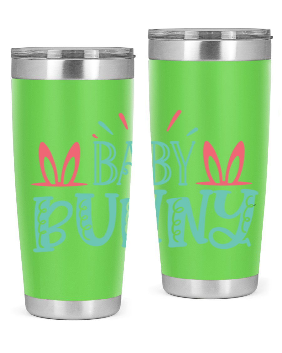 Baby Bunn 121# Easter Tumbler in 20oz and 30oz sizes, featuring double wall vacuum insulation and a stylish design.