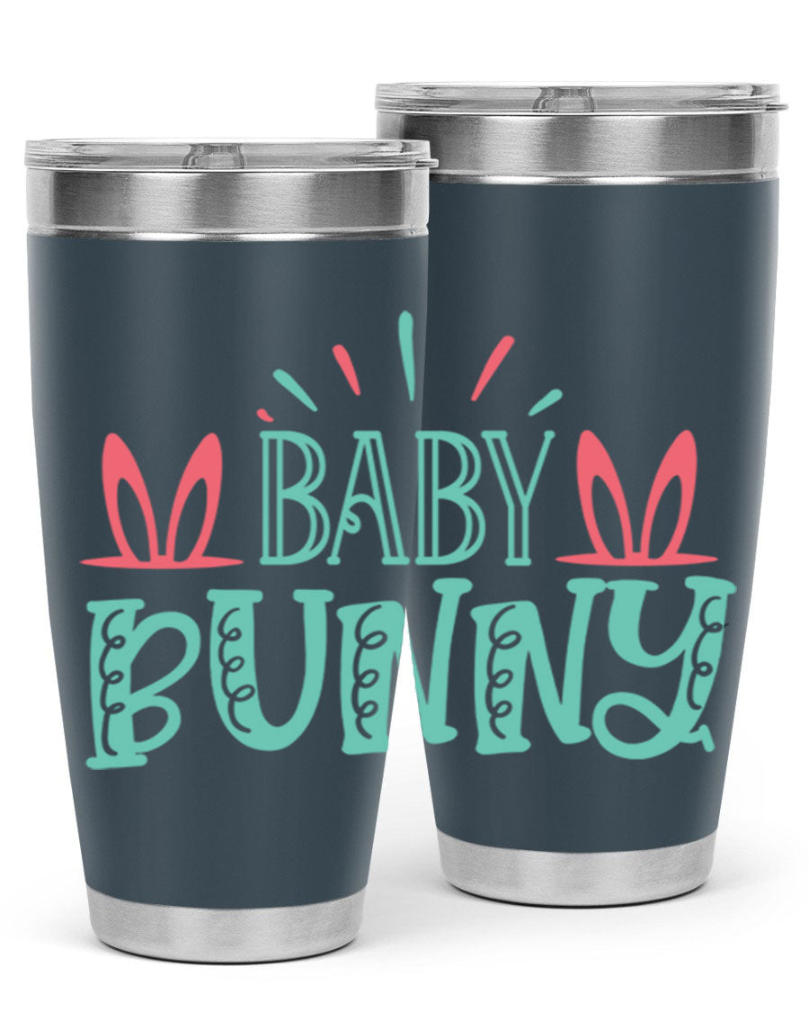 Baby Bunn 121# Easter Tumbler in 20oz and 30oz sizes, featuring double wall vacuum insulation and a stylish design.
