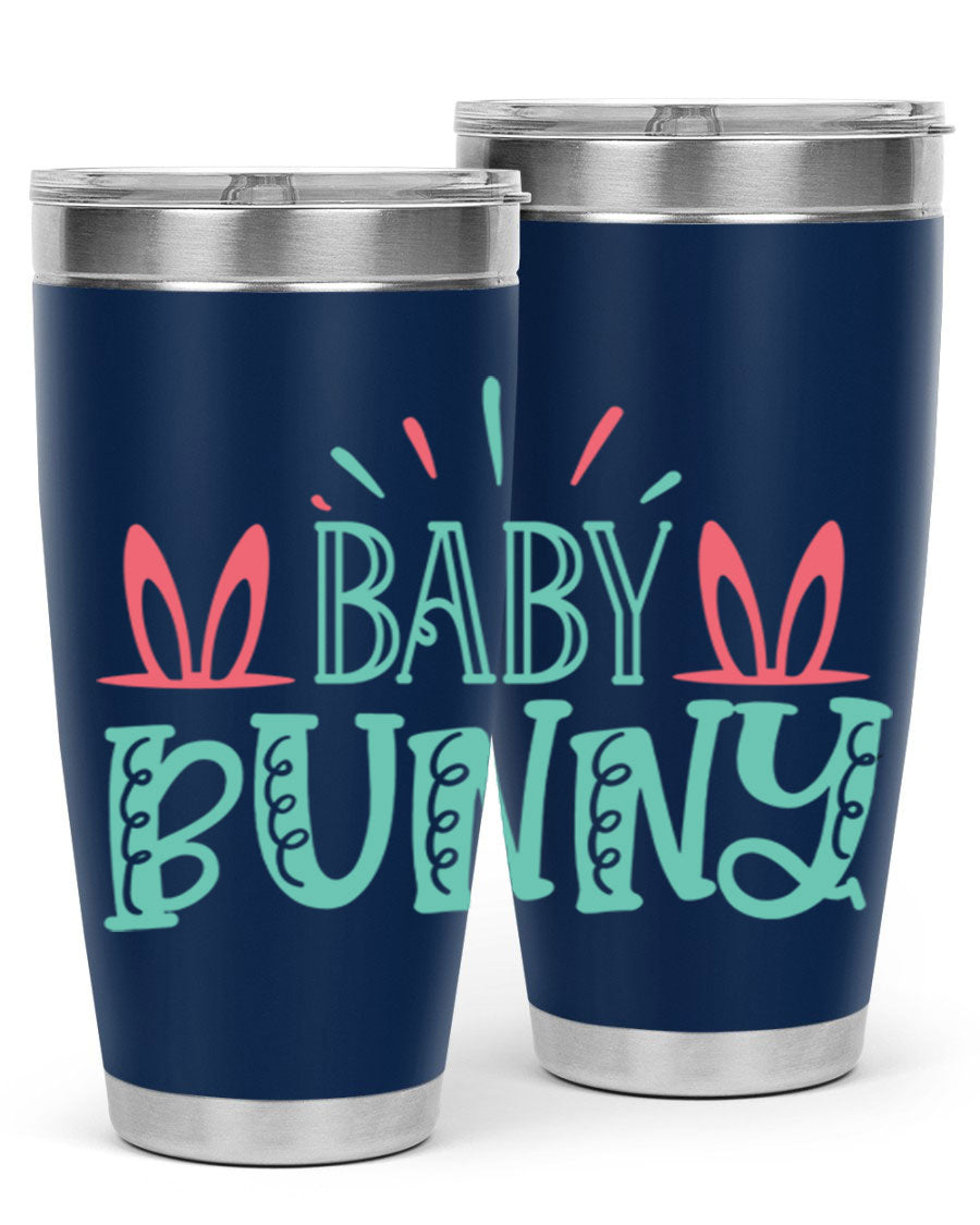 Baby Bunn 121# Easter Tumbler in 20oz and 30oz sizes, featuring double wall vacuum insulation and a stylish design.