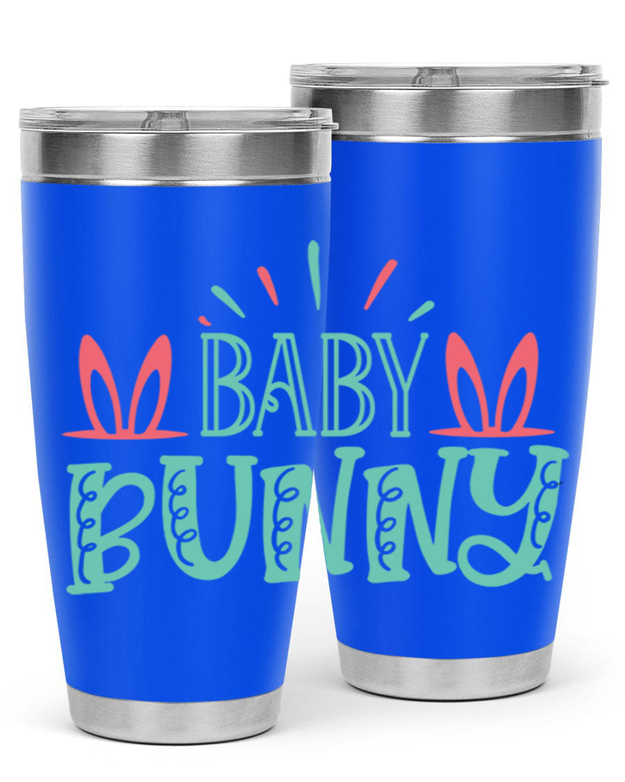 Baby Bunn 121# Easter Tumbler in 20oz and 30oz sizes, featuring double wall vacuum insulation and a stylish design.