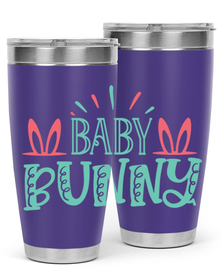 Baby Bunn 121# Easter Tumbler in 20oz and 30oz sizes, featuring double wall vacuum insulation and a stylish design.
