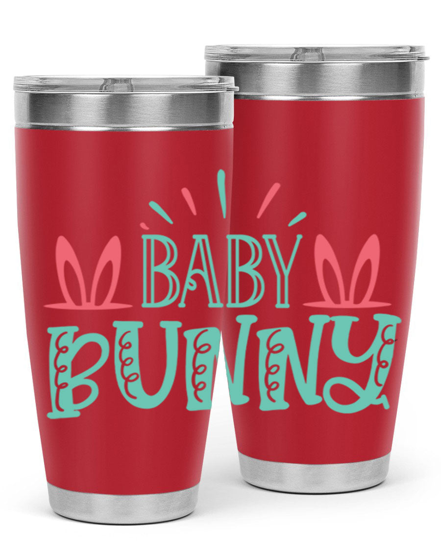 Baby Bunn 121# Easter Tumbler in 20oz and 30oz sizes, featuring double wall vacuum insulation and a stylish design.