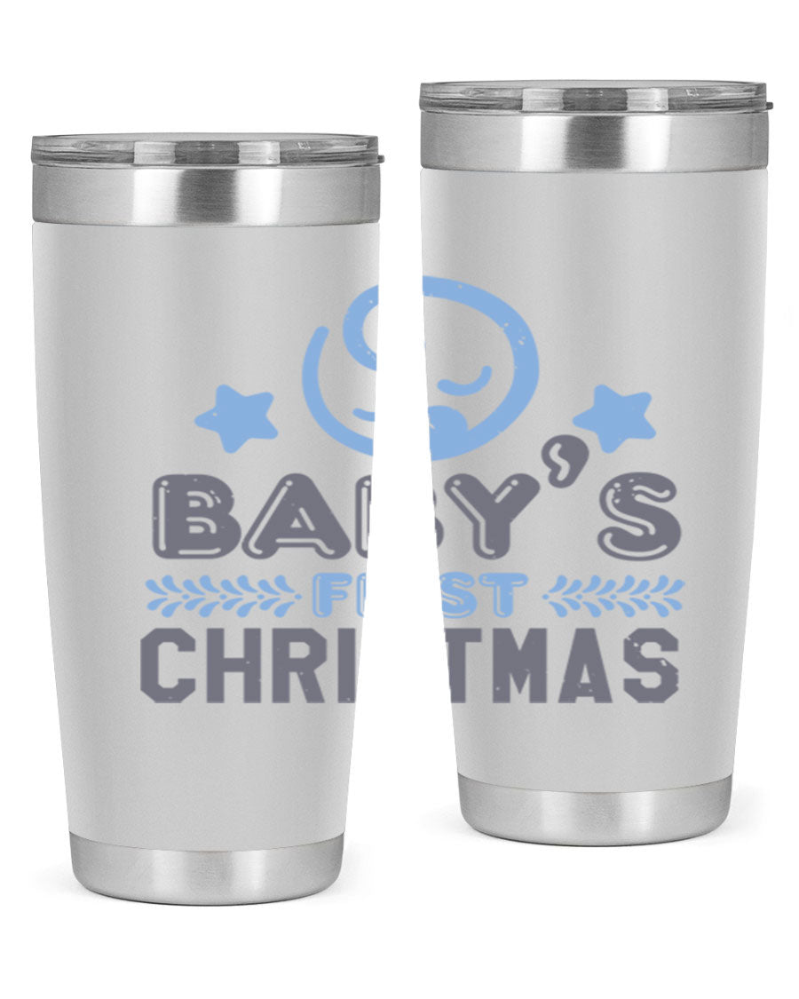 Baby First Christmas Style 2# tumbler, 20oz double wall vacuum stainless steel with festive design, perfect for hot and cold beverages.