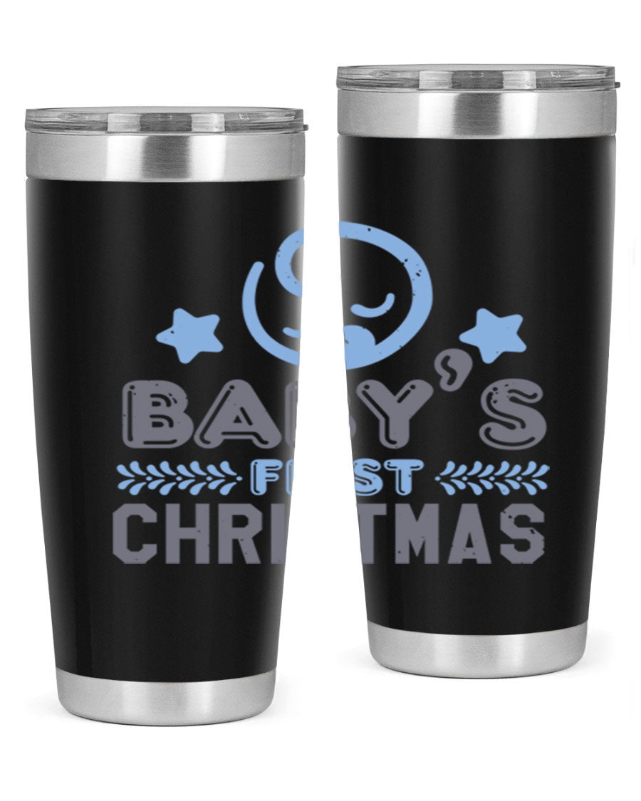 Baby First Christmas Style 2# tumbler, 20oz double wall vacuum stainless steel with festive design, perfect for hot and cold beverages.