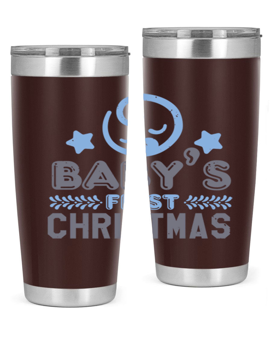 Baby First Christmas Style 2# tumbler, 20oz double wall vacuum stainless steel with festive design, perfect for hot and cold beverages.