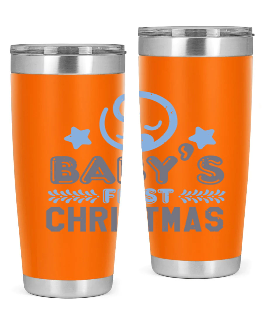 Baby First Christmas Style 2# tumbler, 20oz double wall vacuum stainless steel with festive design, perfect for hot and cold beverages.