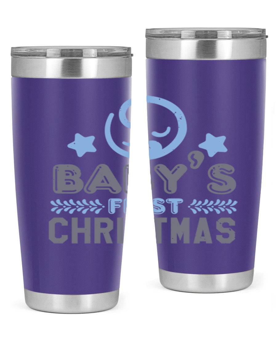 Baby First Christmas Style 2# tumbler, 20oz double wall vacuum stainless steel with festive design, perfect for hot and cold beverages.