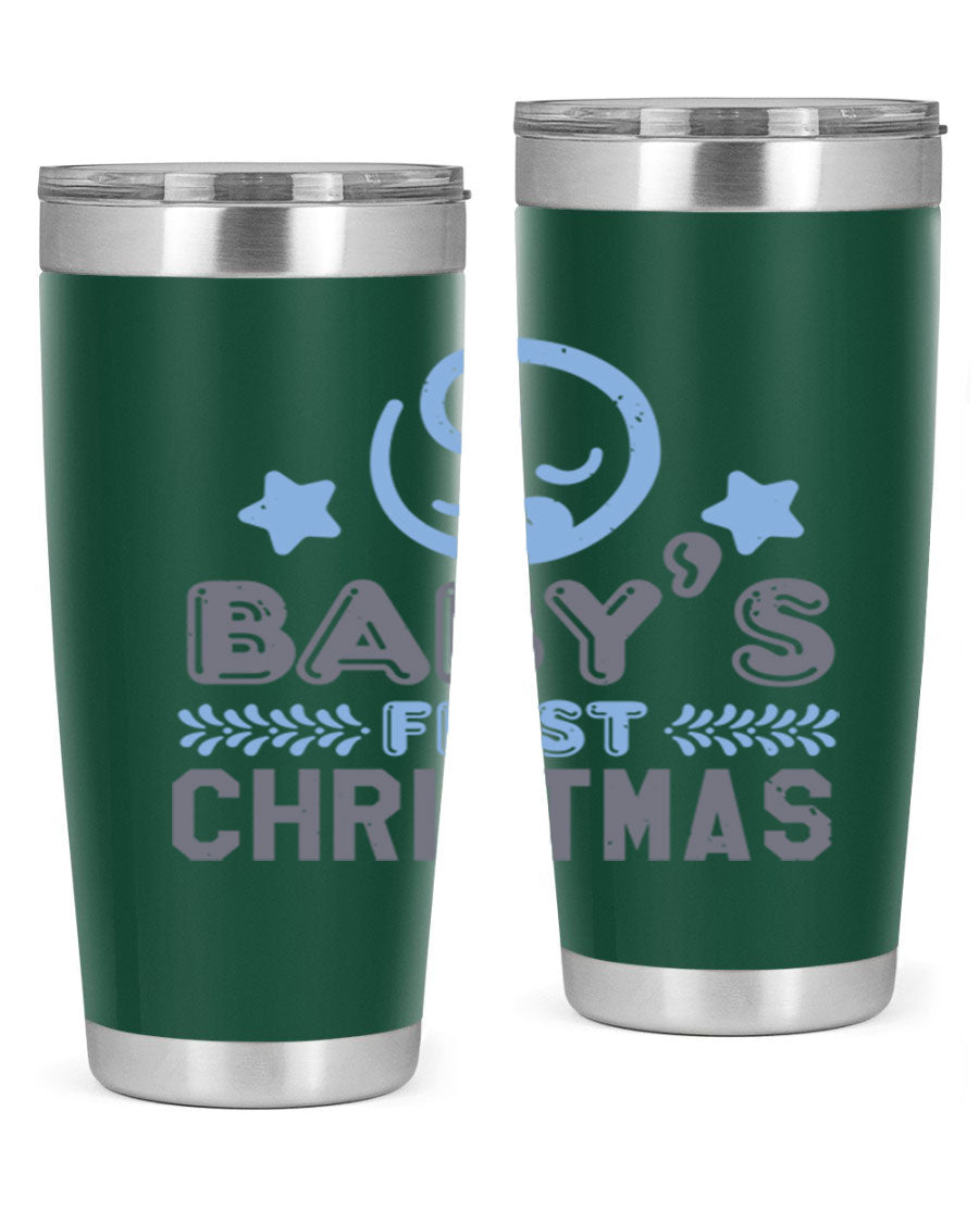 Baby First Christmas Style 2# tumbler, 20oz double wall vacuum stainless steel with festive design, perfect for hot and cold beverages.