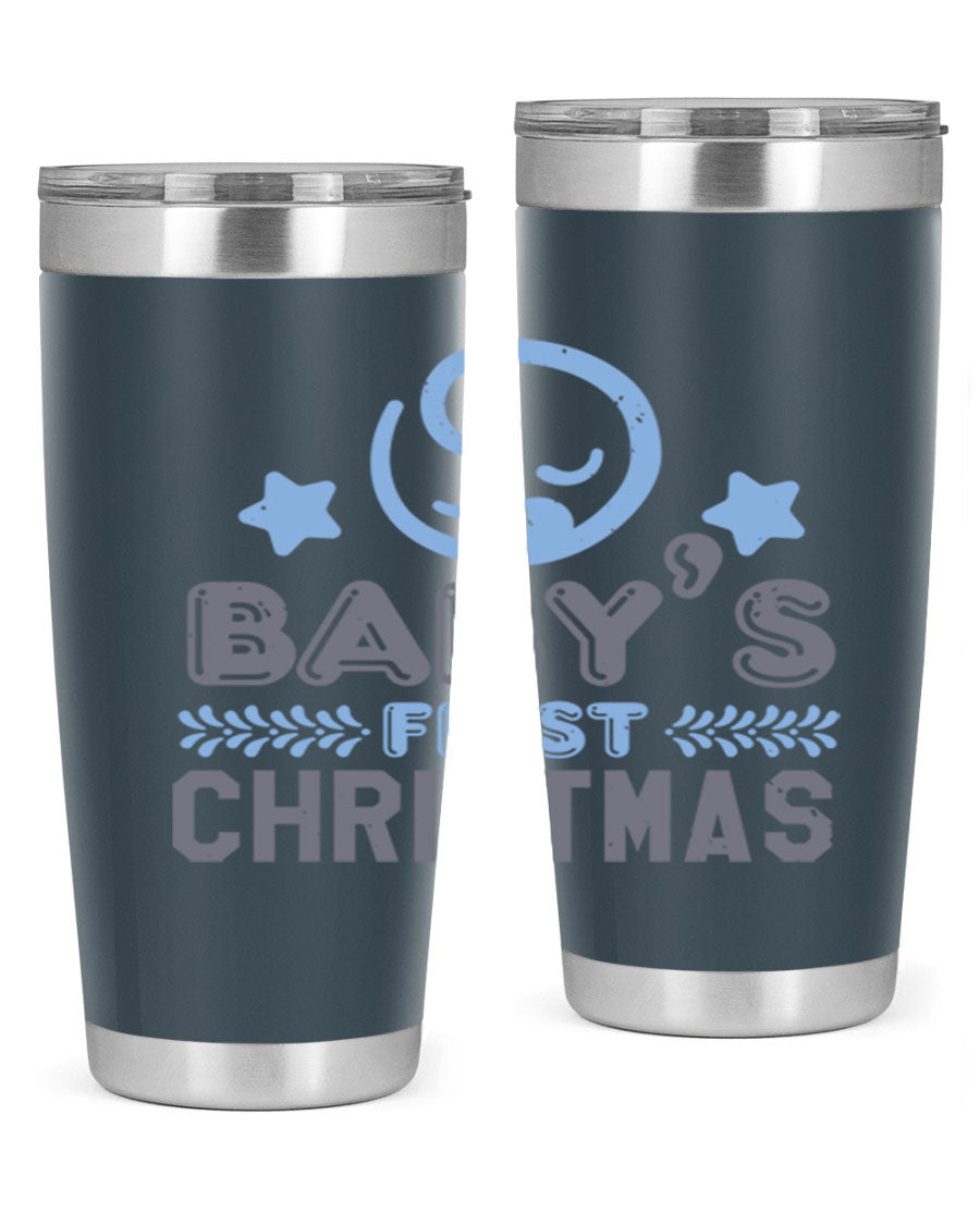 Baby First Christmas Style 2# tumbler, 20oz double wall vacuum stainless steel with festive design, perfect for hot and cold beverages.
