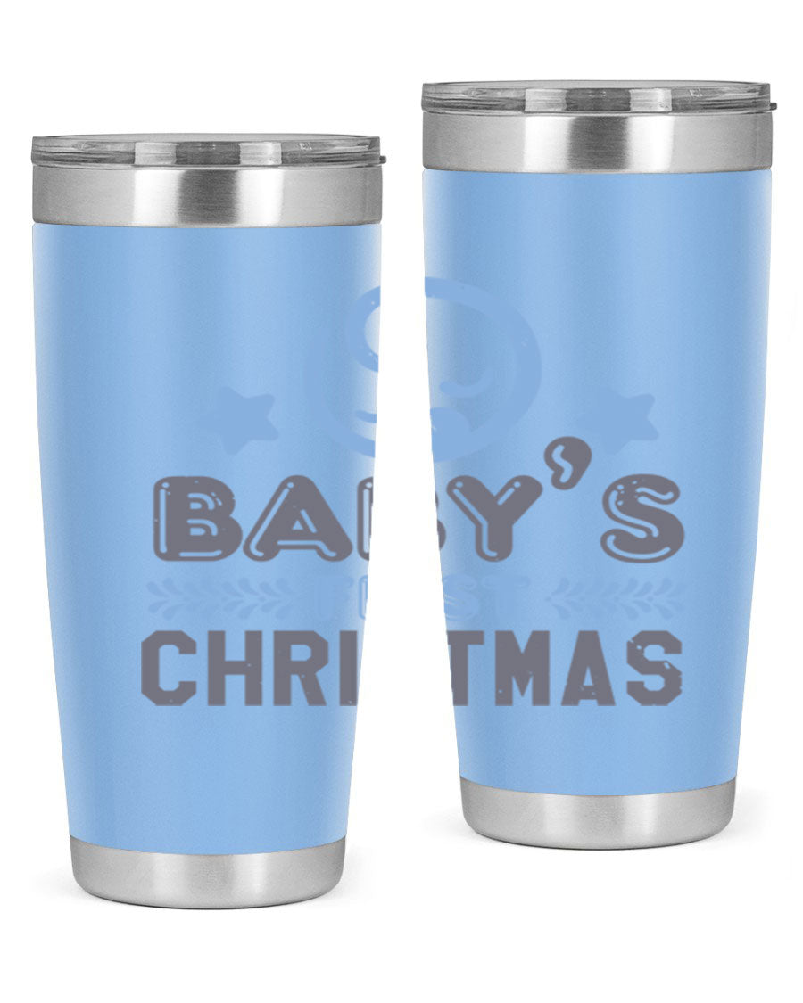 Baby First Christmas Style 2# tumbler, 20oz double wall vacuum stainless steel with festive design, perfect for hot and cold beverages.