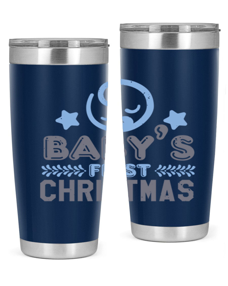 Baby First Christmas Style 2# tumbler, 20oz double wall vacuum stainless steel with festive design, perfect for hot and cold beverages.